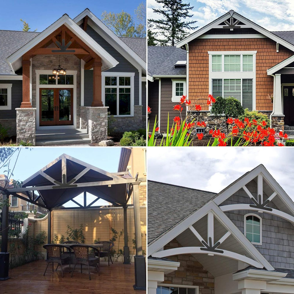 VEVOR Gable Plate, Black Powder-Coated Truss Connector Plates, 12:12 Pitch Ga...