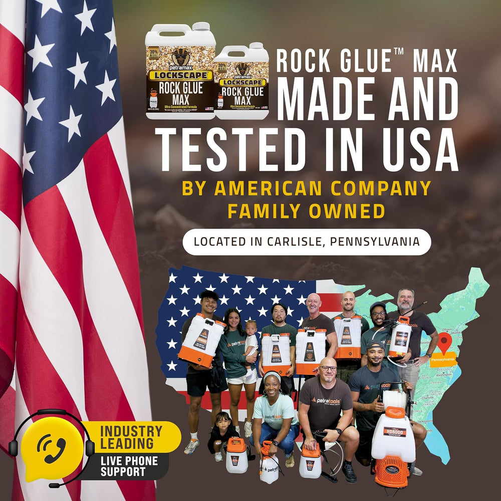 Petra Max Rock Glue for Landscaping, Pet-Safe & Non-Toxic (USA-Made), 32 Oz