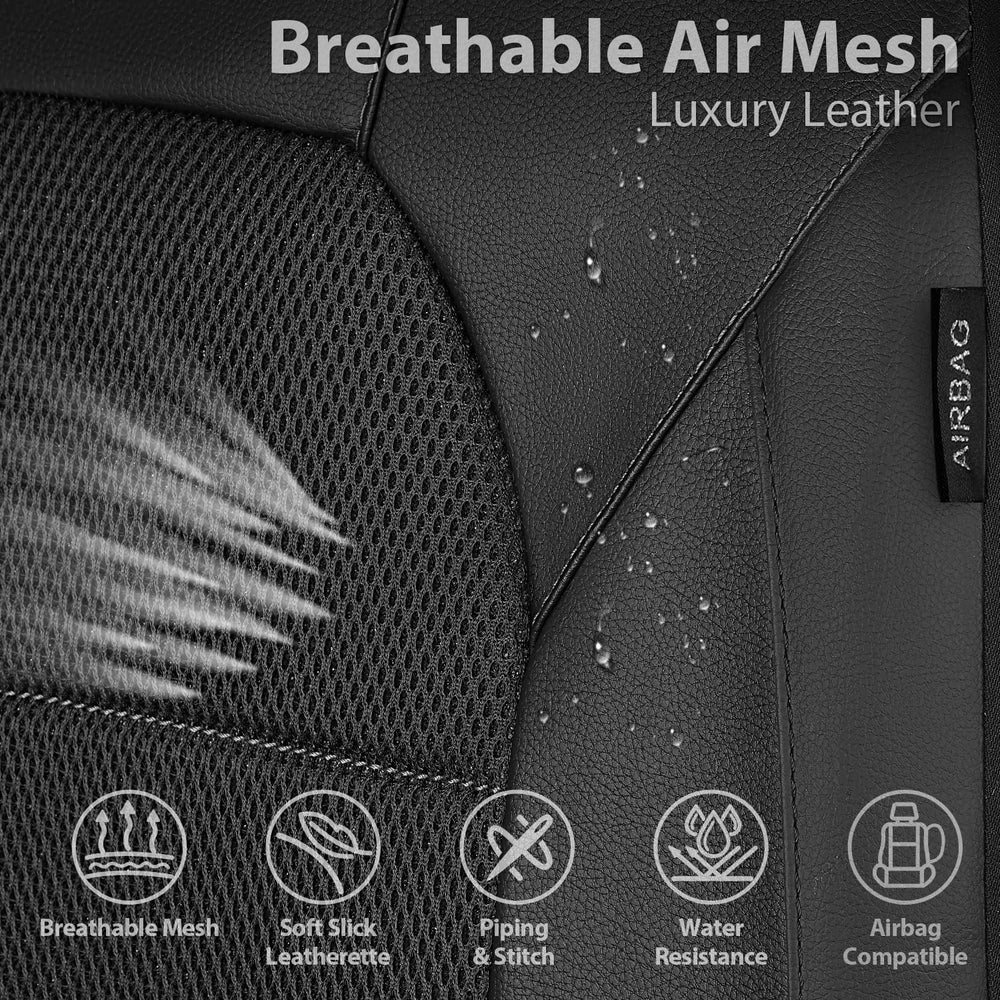 CAR PASS Leather and 3D Air Mesh Universal Fit Car Seat Covers, for Sedans,Tr...