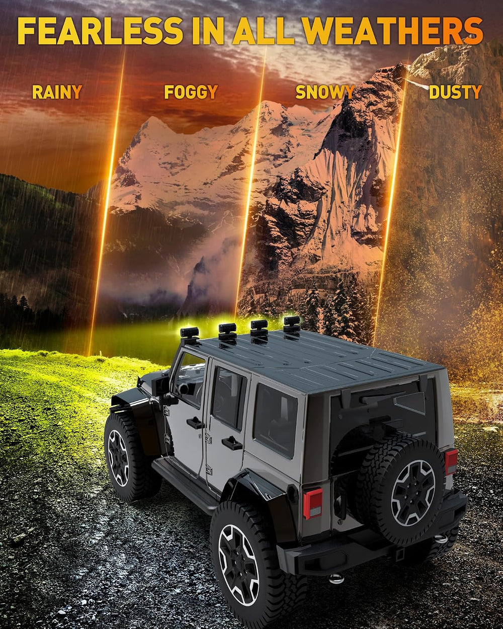 NAOEVO 7 Inch Yellow LED Light Bar, 240W 24,000LM LED Fog Lights, Yellow