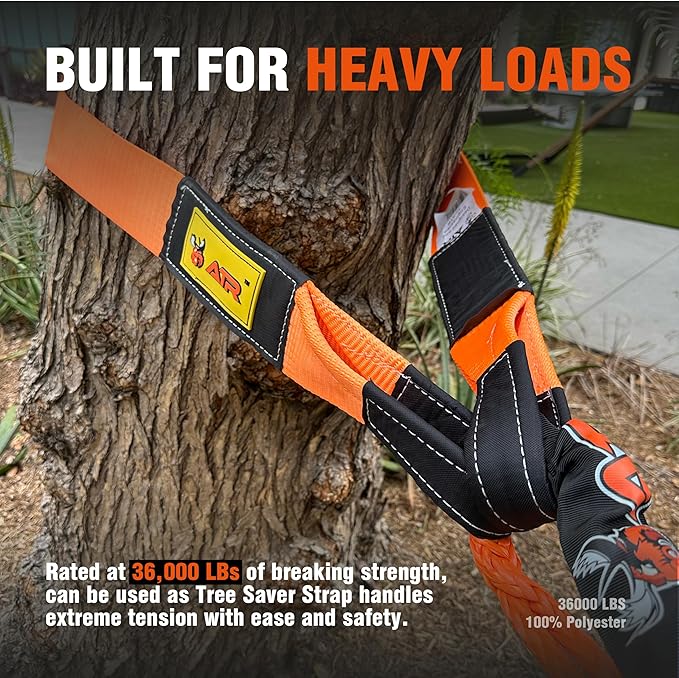 ATR Recovery Tow Strap 3.5" x 20ft – 36, 000 lbs Break Strength, Heavy Duty