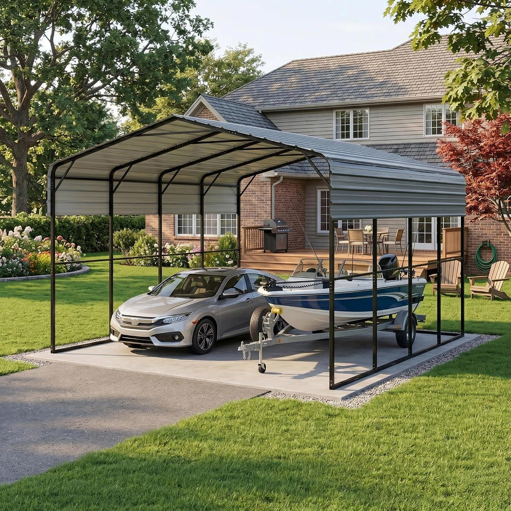 YOLENY 14x20FT RV Carport, Outdoor Heavy Duty Metal Car Ports with Galvanized...