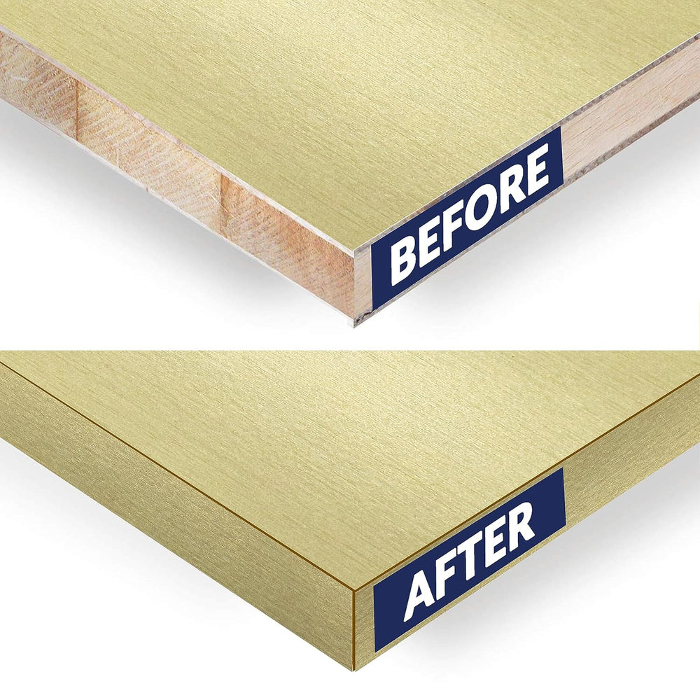 Brushed Gold PVC 5/8 inch x 50 ft Edge Banding Peel Stick Tape Adhesive Metal...