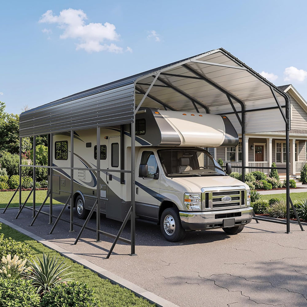 AirWire 14x25x13 FT RV Heavy Duty Metal Carport Canopy