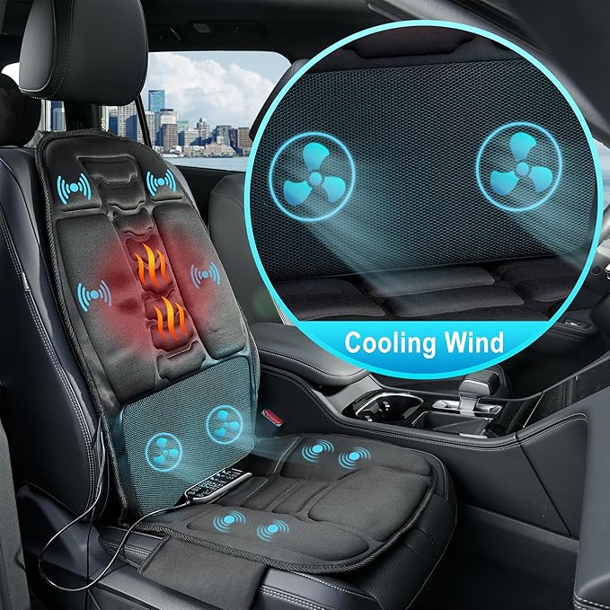 Massage Seat Cushion with Heat, Cooling Back Massager