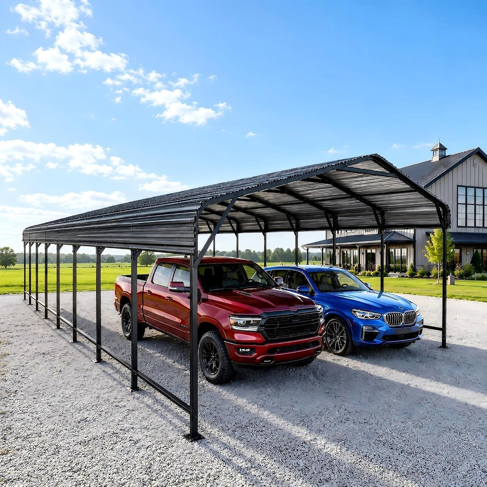 20x40 FT Heavy Duty Metal Carport with Reinforced Base,Galvanized Steel Vehic...