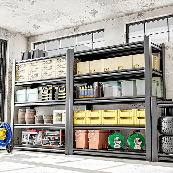 Metal Garage Shelving Unit, 5 Tier Heavy Duty Storage Shelf, and Industrial Use