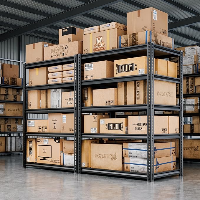 72"H Storage Shelves heavy duty, 2000LBS Garage Shelving, 5 Tier Metal S...