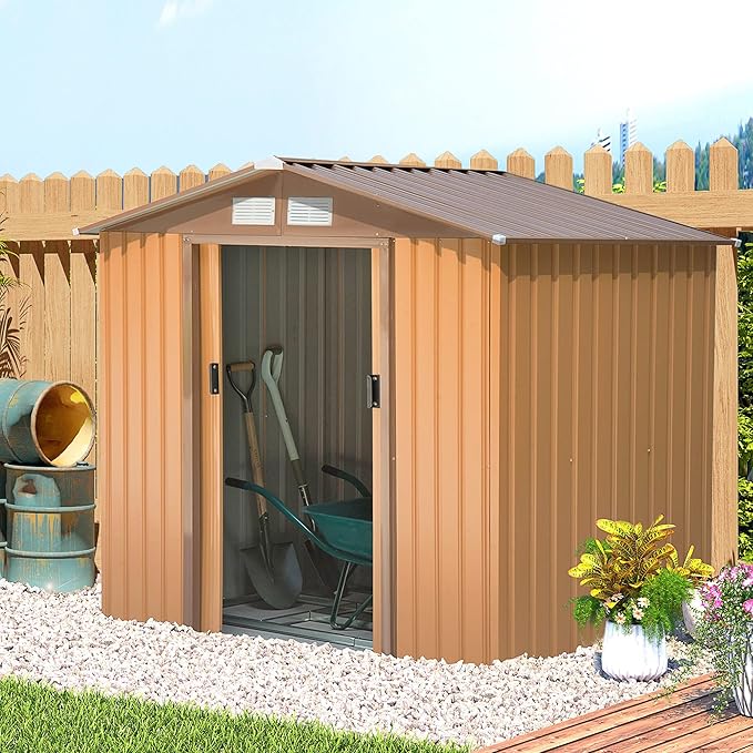 Outsunny 7' x 4' Outdoor Storage Shed, Garden Tool Metal Shed