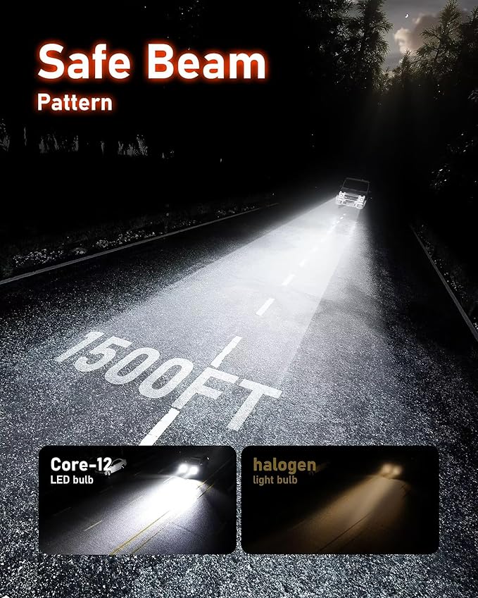 Hikari 2025 25000LM 9007 HB5 Dual Beam LED Bulbs, Fog Light, 45W Upgraded Core