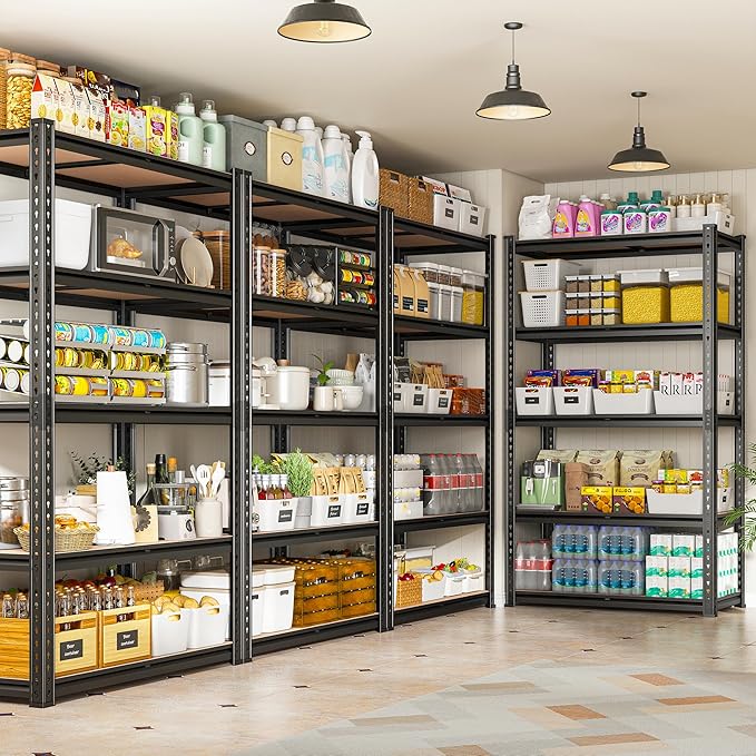 REIBII 2020LBS Storage Shelves 5 Tier Garage Shelving Heavy Duty, Adjustable ...
