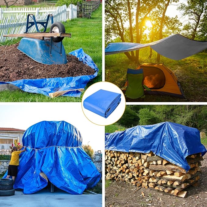 Tarp 16x20 Feet 14 Mil Heavy Duty Waterproof Tarp, Large Multipurpose Cover