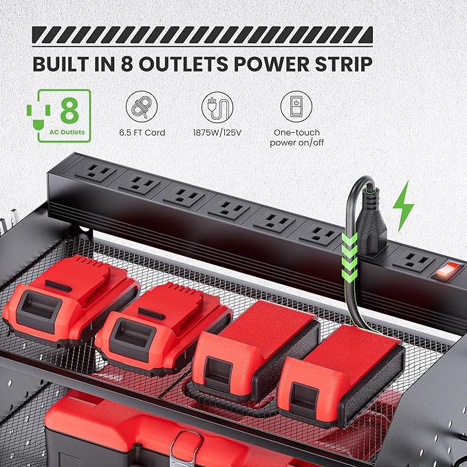TRZZ Power Tool Organizer Wall Mount, 3-Layer Charging Station