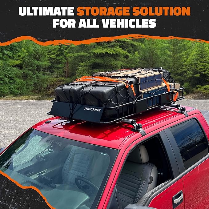 Mockins 64"x39"x6" Extendable Heavy Duty Roof Rack Basket w/ 1...