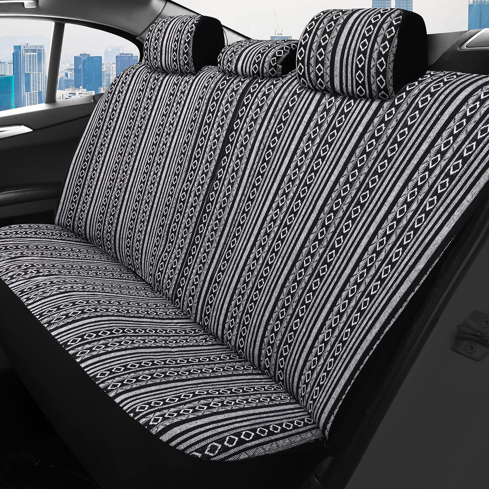 HAIYAOTIMES Baja Saddle Blanket Car Seat Covers Full Set with Seat Belt Pads,...