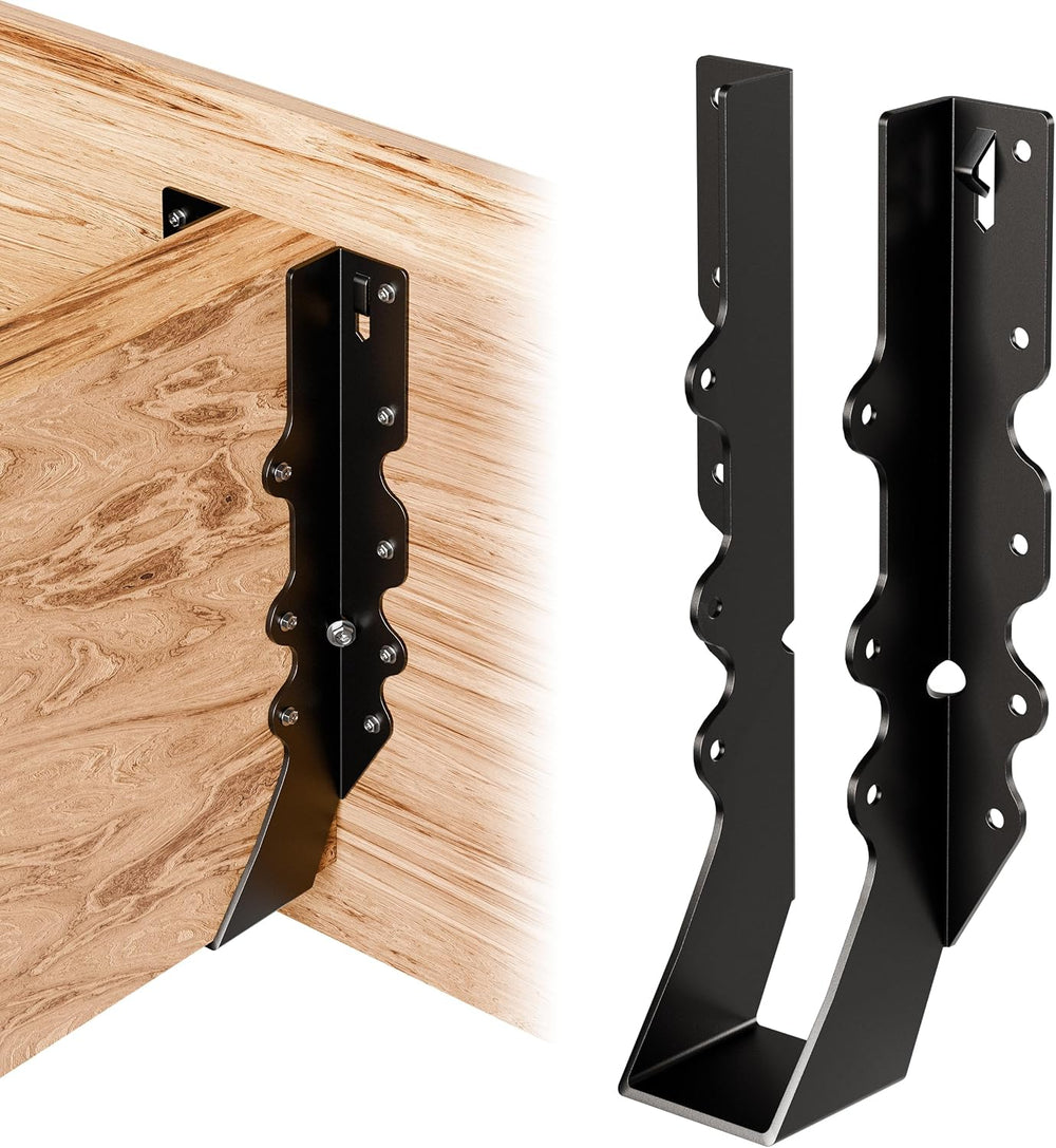 50 Pcs Black Joist Hangers 2X10, 18 Gauge Rafter Brackets , Hurricane Straps ...