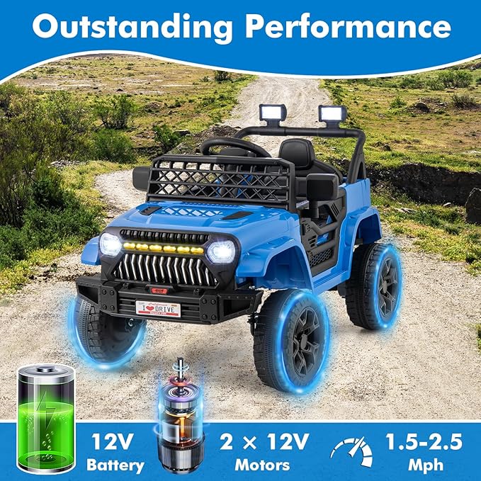 Costzon Kids Ride On Truck, 12V Battery Powered Electric Vehicles w/Remote