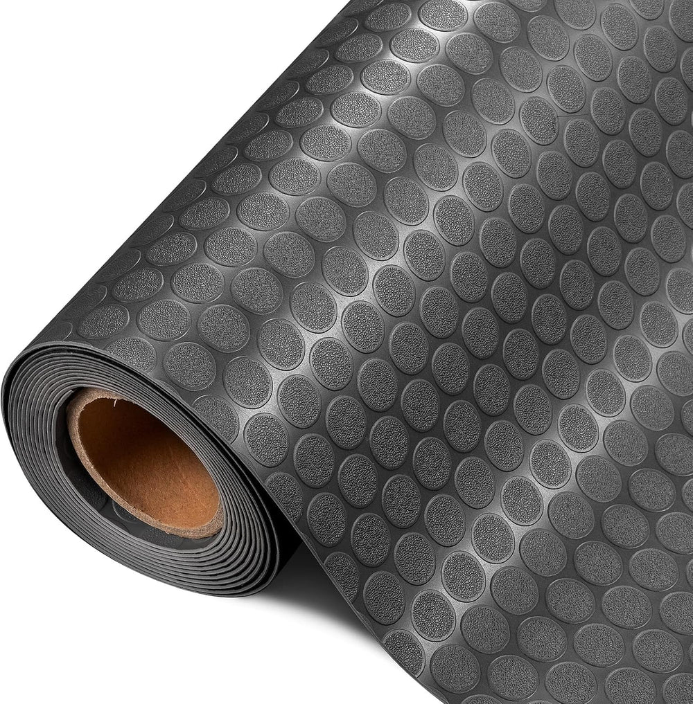 TUFFIOM 7.5 x 17 FT Garage Floor Mat, Thickened Coin Plate PVC Garage Mats Fl...