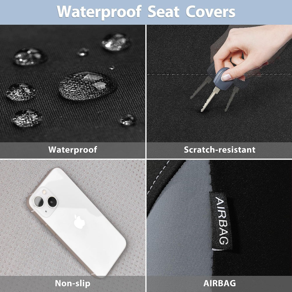 CAR PASS Waterproof Car Seat Covers Front Seats Only with 5mm Composite EVA, ...