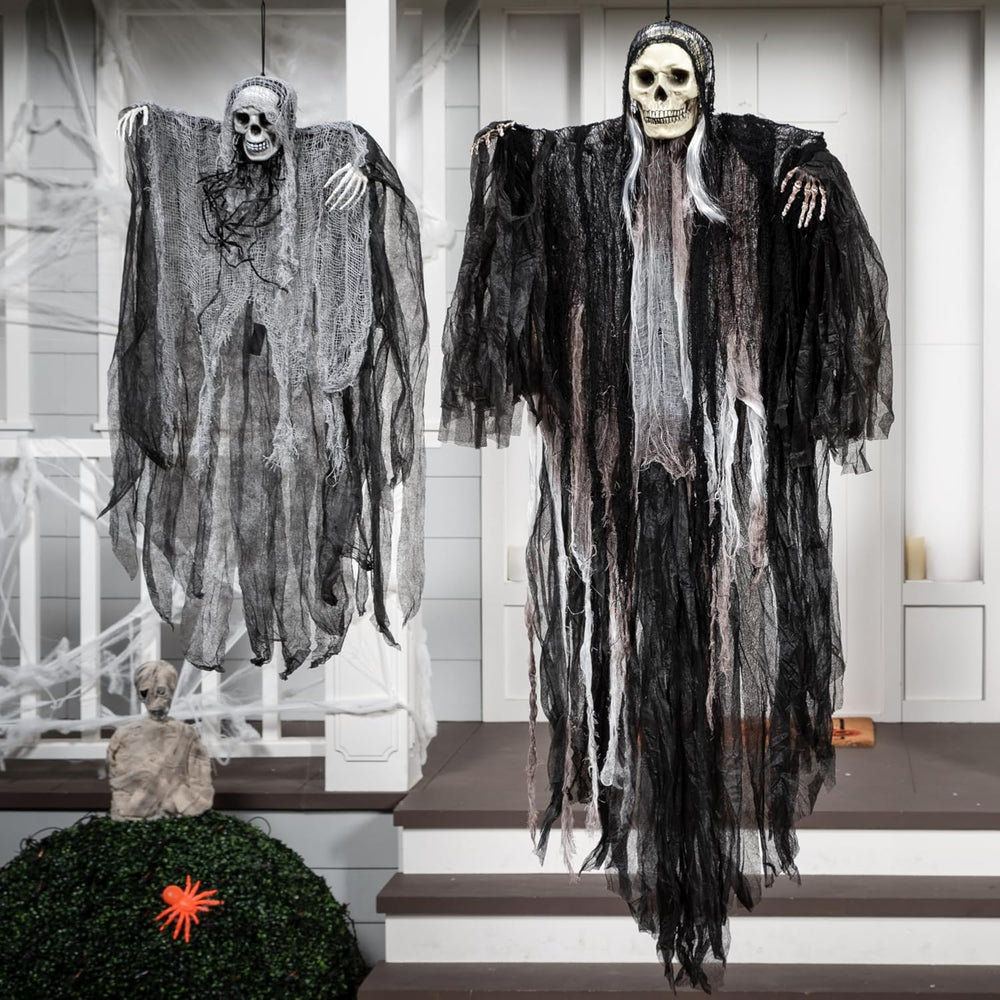 JOYIN 2 Pcs Halloween Hanging Grim Reaper Decorations Outdoor, Halloween Hang...