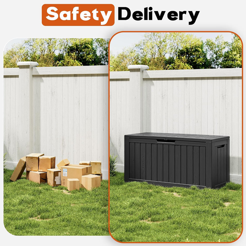 Outdoor Storage Box, Resin Deck Boxes Indoor and outdoor, Waterproof Storage ...