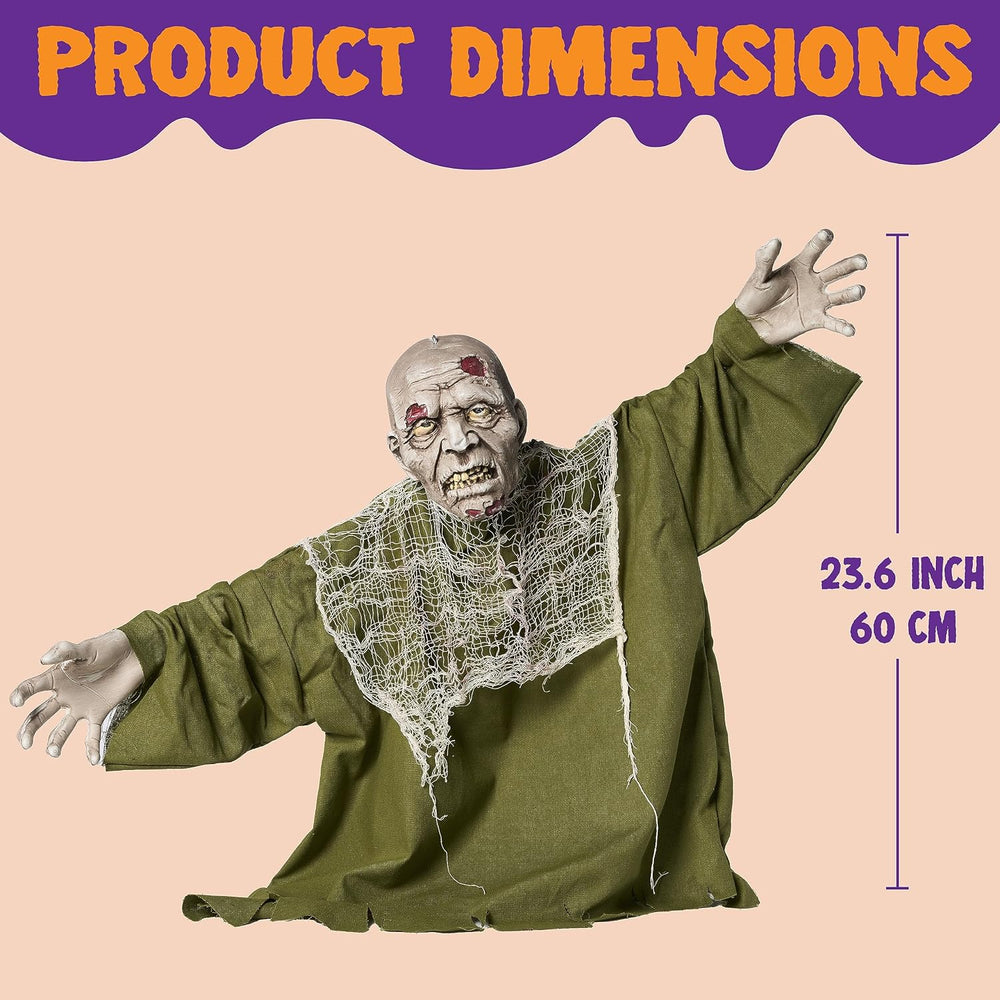 JOYIN Halloween Animated Zombie Groundbreaker Outdoor Decor with Light Up Eye...