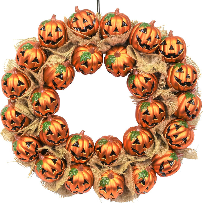 Tree Buddees Jack-O-Lantern Pumpkin Halloween Wreath Decoration