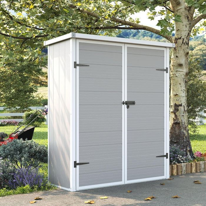 UDPATIO Vertical Storage Shed,51 Cu.ft Resin Outdoor Cabinet,Grey