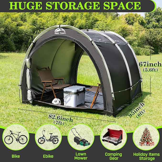 Happy Travel Bike Storage Tent Shed, Outdoor Waterproof Bicycle Covers Shelter