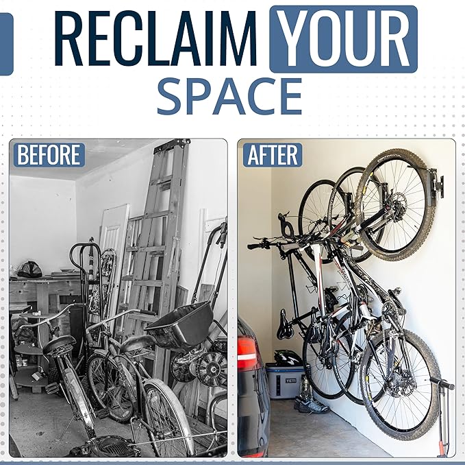 StoreYourBoard Bike Swivel Rack – Wall Mounted Garage Bike Storage, Vertical ...