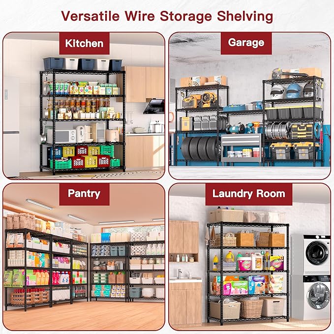 PrimeZone Wire Metal Storage Shelves (2 PCS)