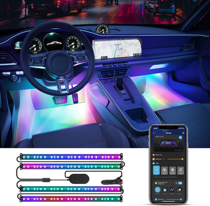 Govee Car LED Strip Lights, Smart RGBIC Interior Car Lights, APP Control