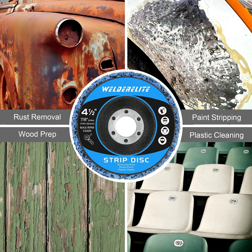 12-Pack Blue Stripping Discs for Angle Grinder 4-1/2" x 7/8" – Rust...