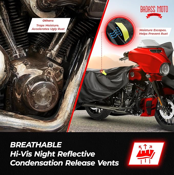 Badass Moto Ultimate Motorcycle Cover Waterproof Outdoor Heavy Duty Durable All