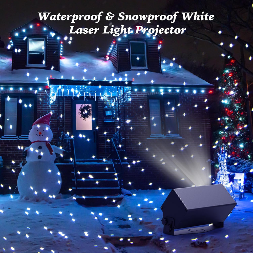 AIRIVO Outdoor Laser Lights Projector, White Laser Fairy Lights Projector, Ch...