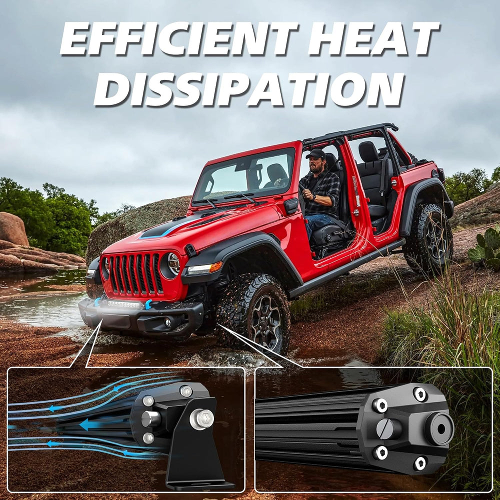 4WDKING Slim LED Light Bar 12 Inch Spot Flood Beam for Cars Trucks ATV UTV