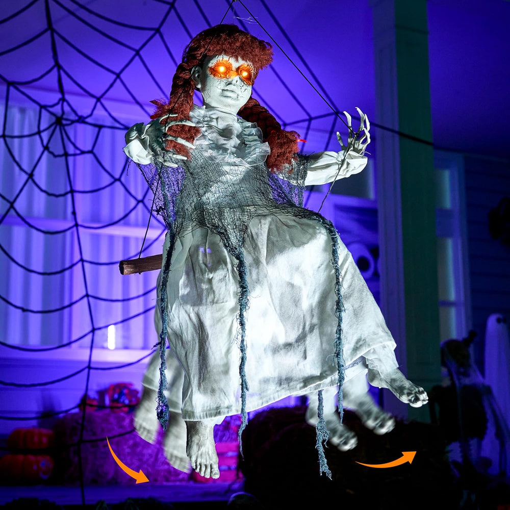 JOYIN Scary Halloween Decorations Outdoor, Halloween Hanging Scary Swing Girl...