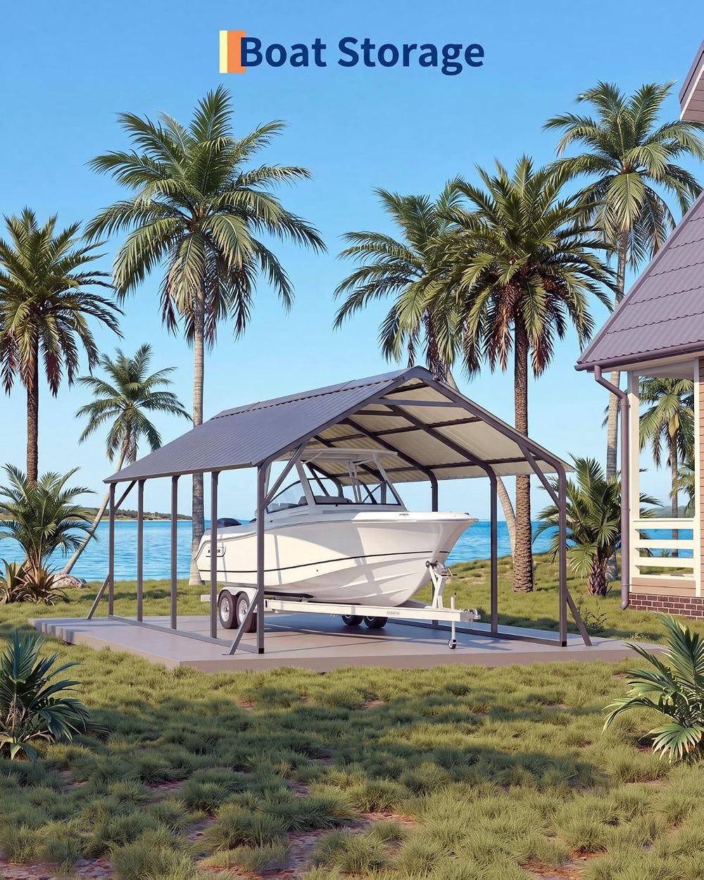 GarveeLife 11x20 FT Metal Carport with Vertical Roof