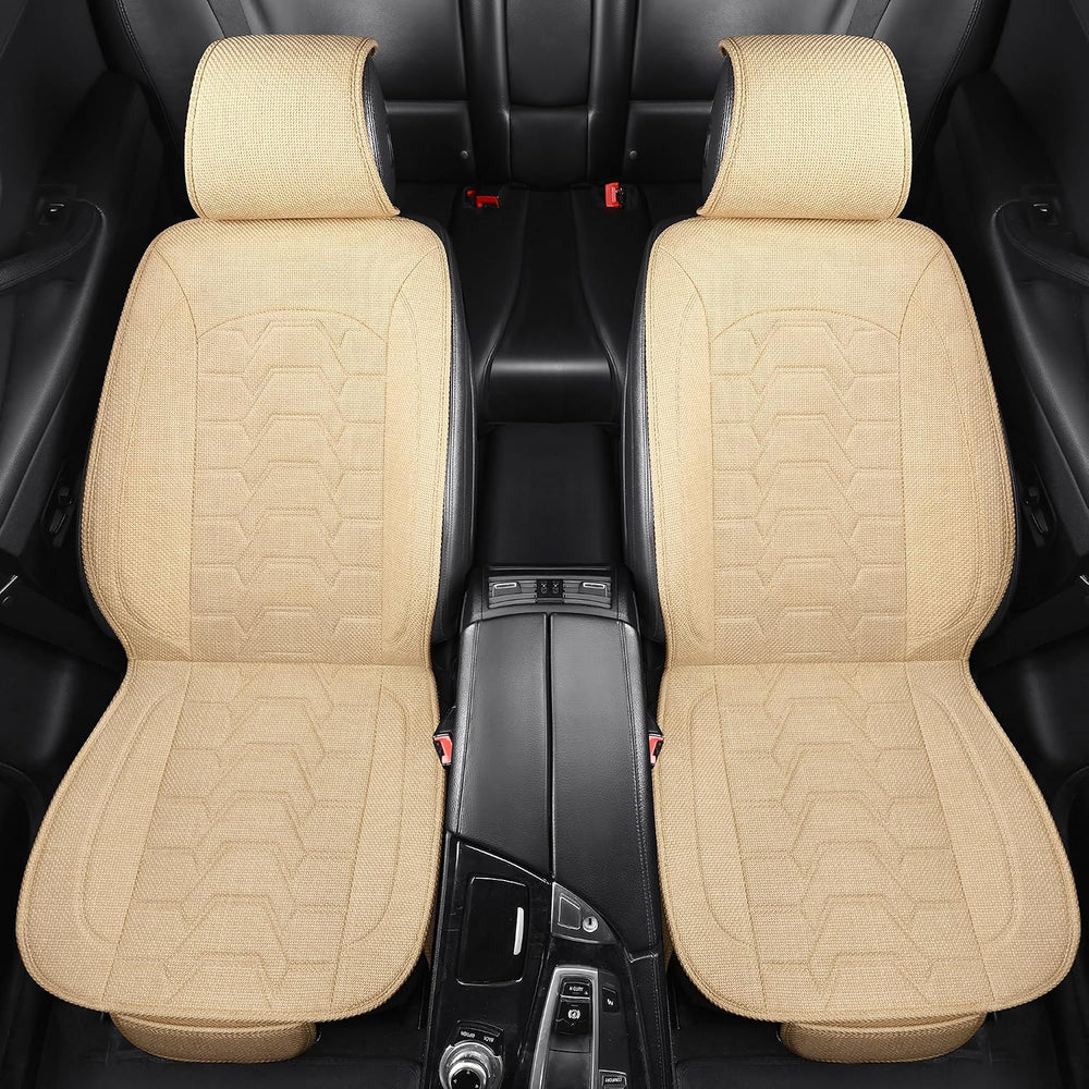 Linen Front Car Seat Covers Cloth Fabric Automotive Seat Protectors