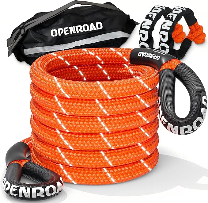 OPENROAD Kinetic Recovery Tow Rope, 36000 Lbs Extreme Duty 35% Elasticity
