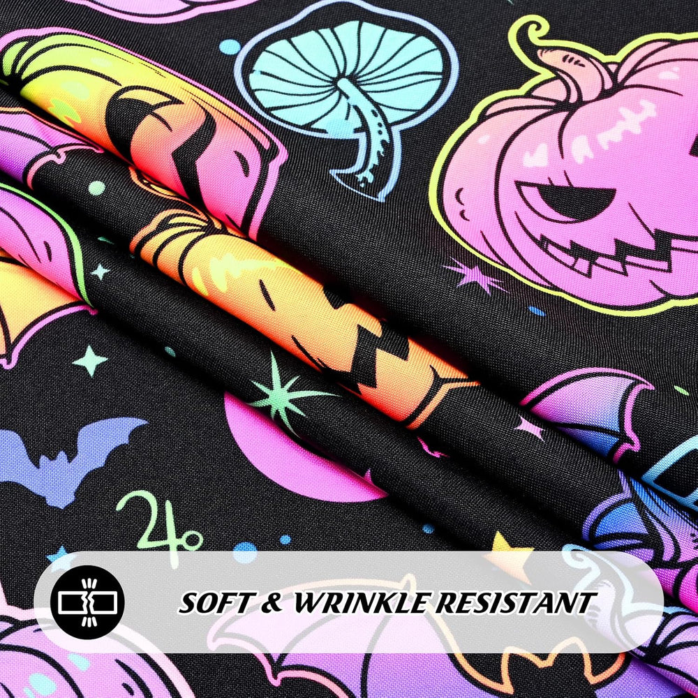ASPMIZ Halloween Tablecloth Rectangle Table, Waterproof Blacklight Spooky Pum...
