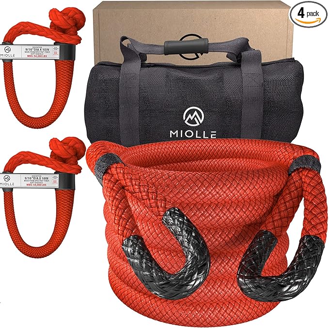 MiolleGear Heavy Duty Kinetic Recovery Tow Rope