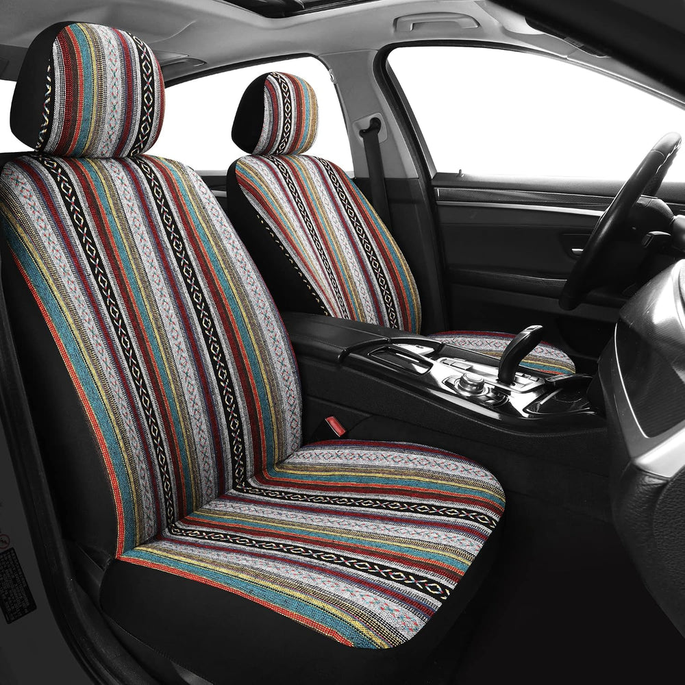 HAIYAOTIMES Baja Saddle Blanket Car Seat Covers Full Set with Seat Belt Pads,...