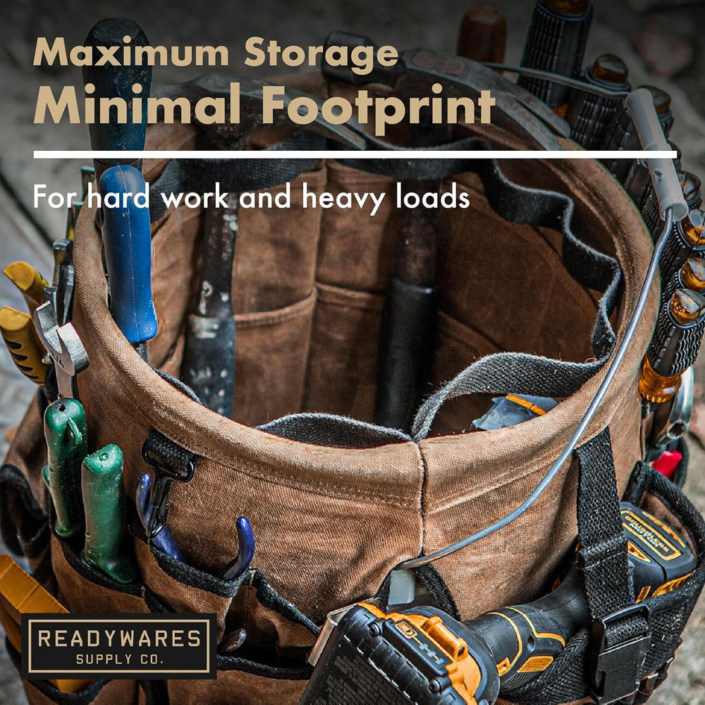 Readywares Tool Bucket Organizer | Waxed Canvas 5 Gallon Bucket Organizer