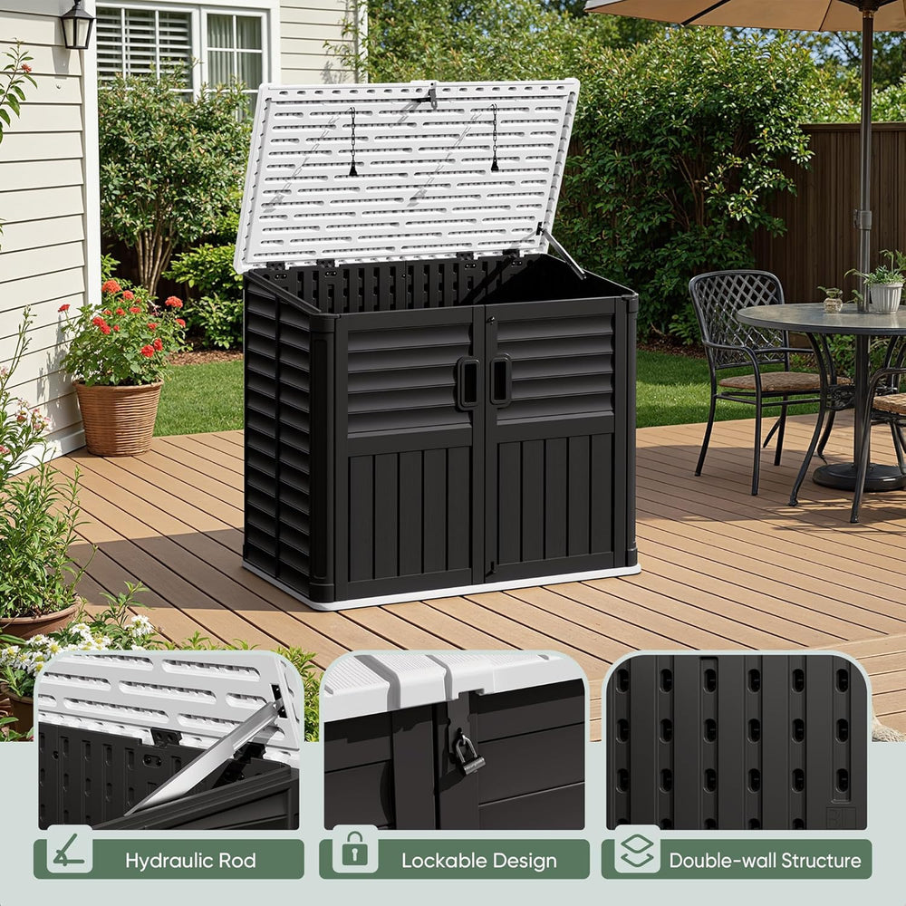 Devoko Outdoor Storage Shed, 34 Cu Ft Outdoor Storage Cabinet Without Shelf, ...