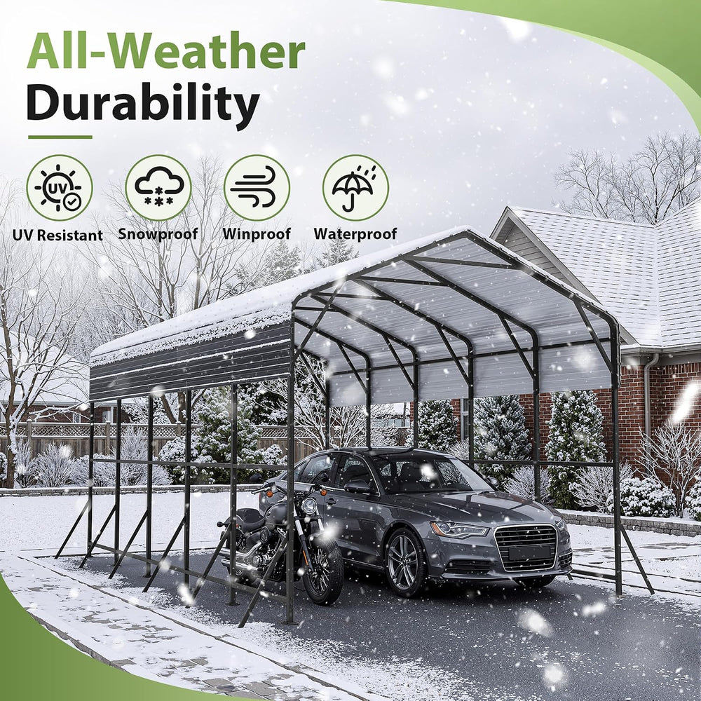 AirWire 14x25x13 FT RV Heavy Duty Metal Carport Canopy