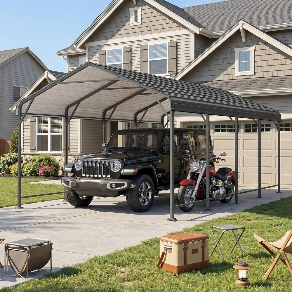 12' X 20' Metal Carport, Heavy Duty Carport with Thicker Frame and Ba...