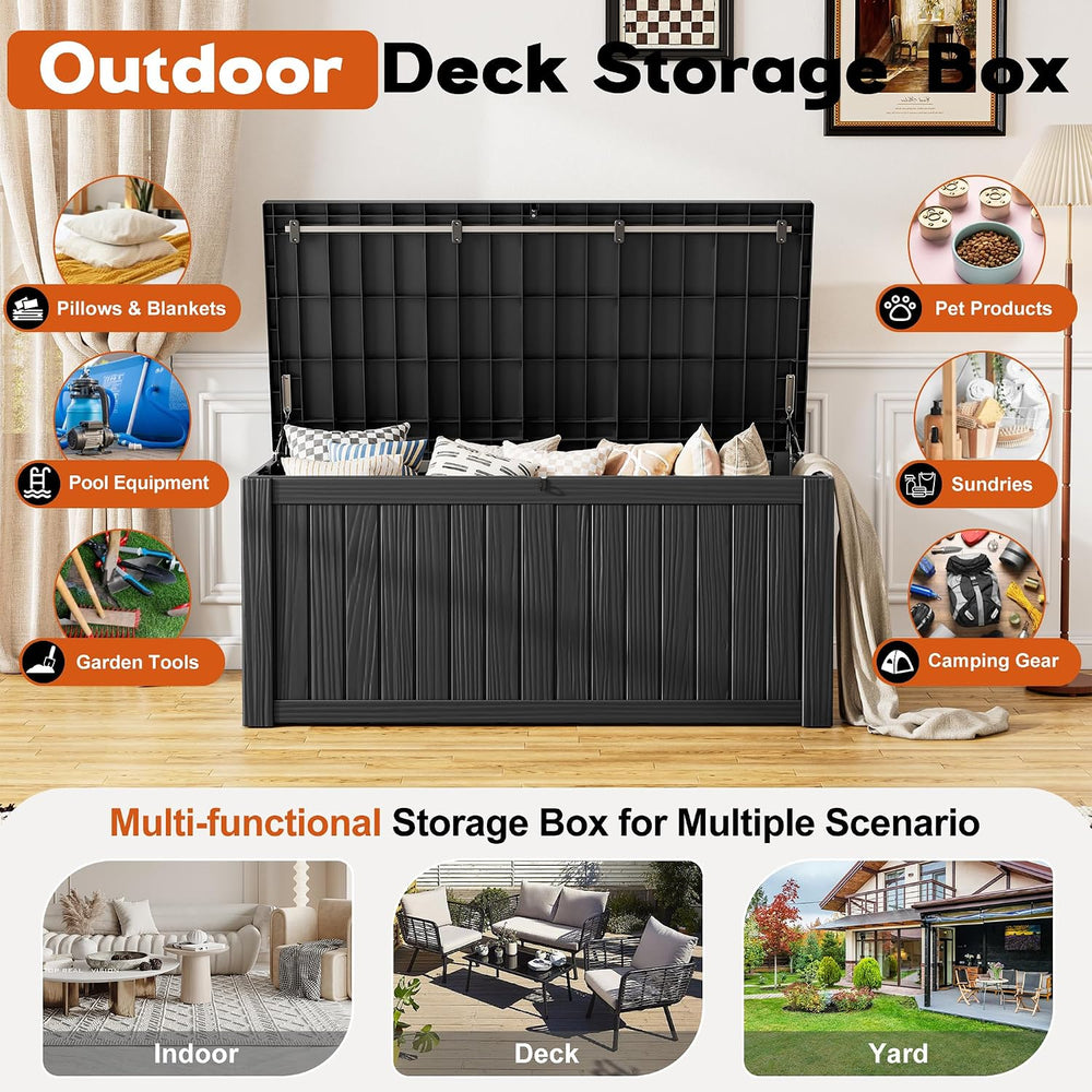 Outdoor Storage Box, Resin Deck Boxes Indoor and outdoor, Waterproof Storage ...