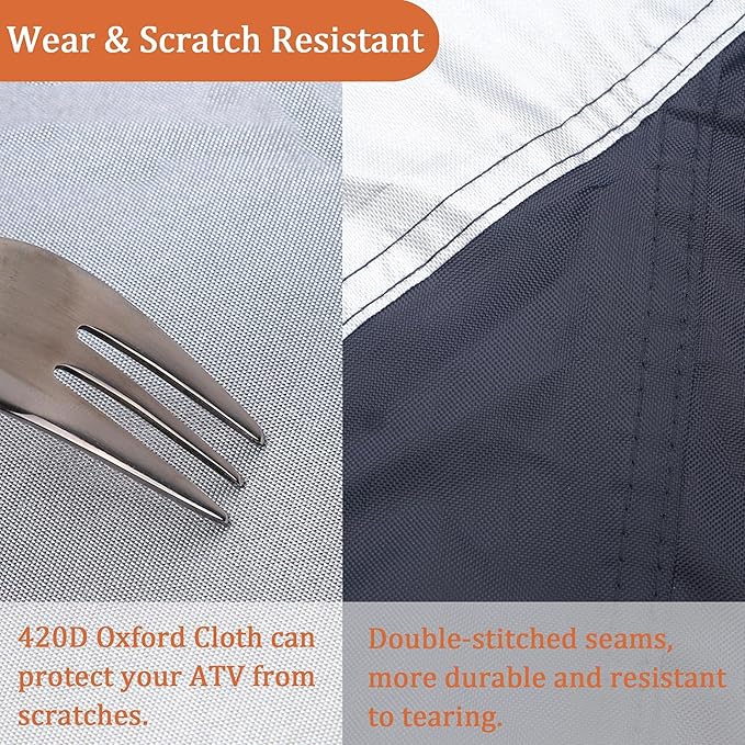 ATV Cover All Weather Outdoor Protection, Heavy Duty 420D Waterproof Oxford
