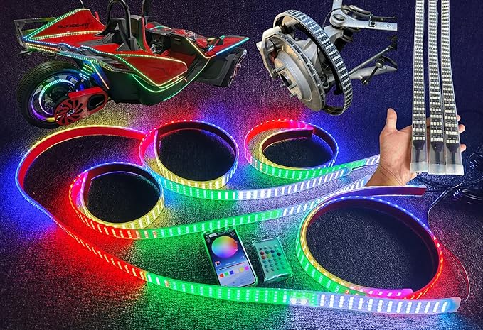 3PCS 4FT Quad Row Brightest Chasing Dream Color LED Light Strips